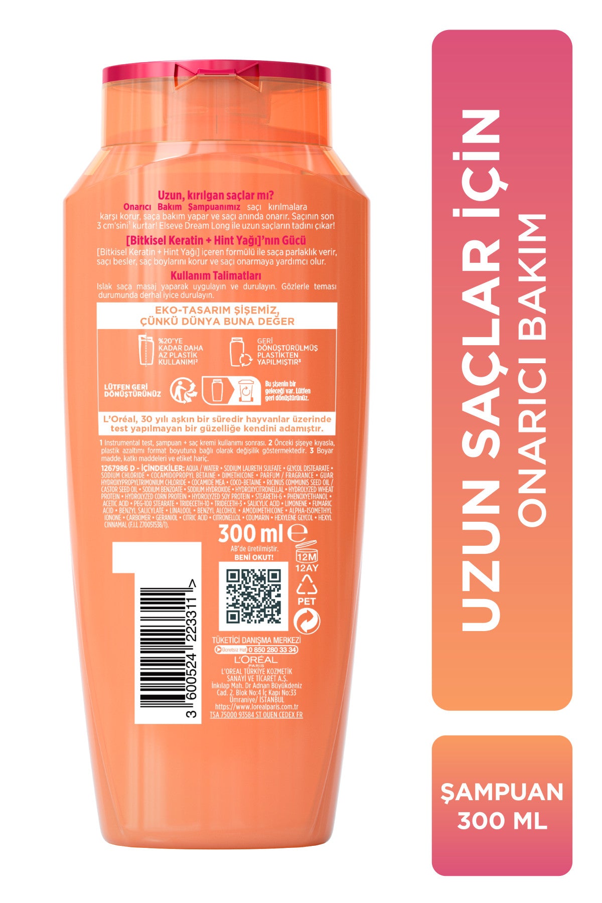 L'Oreal Paris Elseve Dream Long Onarıcı Bakım Şampuanı 300 ml