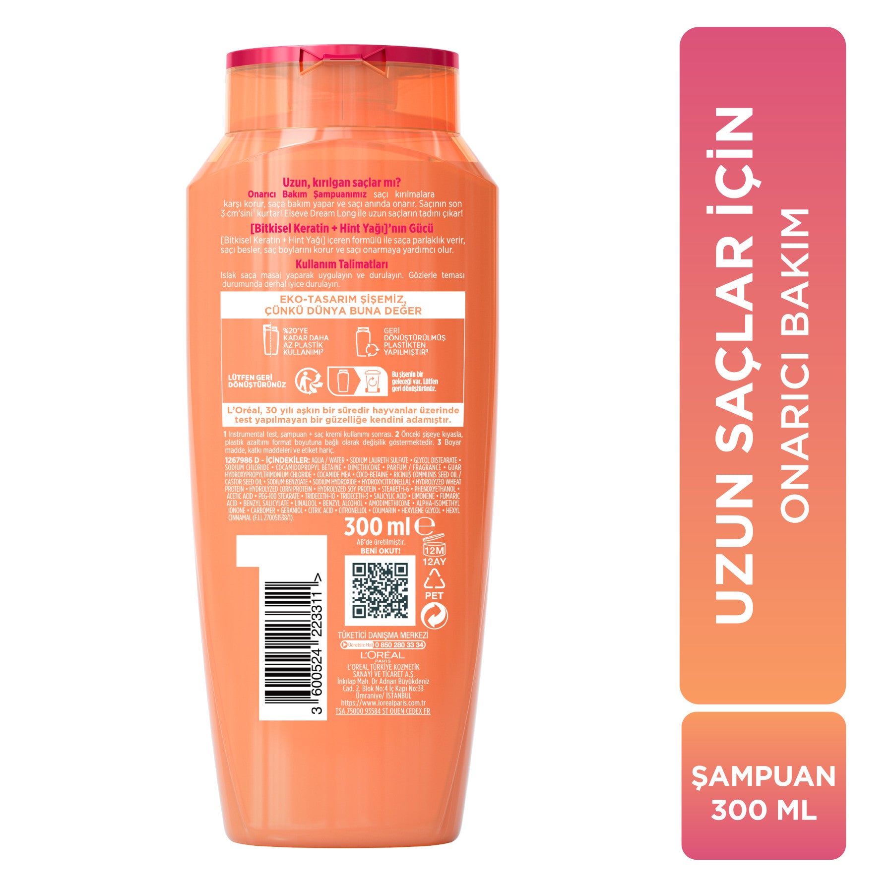 L'Oreal Paris Elseve Dream Long Onarıcı Bakım Şampuanı 300 ml