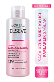 L'Oreal Paris Elseve Ultimate Glycolic Gloss Parlaklığı Saça Mühürleyen Laminasyon 5 Dakikada Durulanan Sülfatsız Bakım 200ml