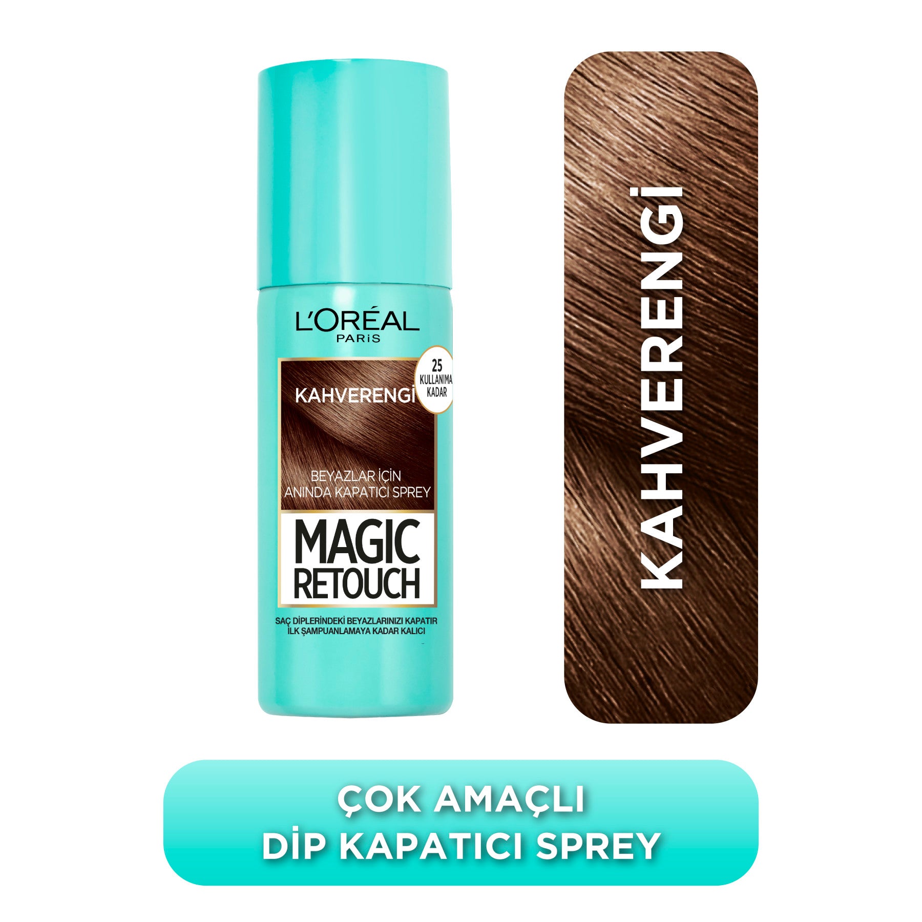 Magic Retouch Beyaz Saçlar İçin Kapatıcı Kahverengi Saç Spreyi 75 Ml