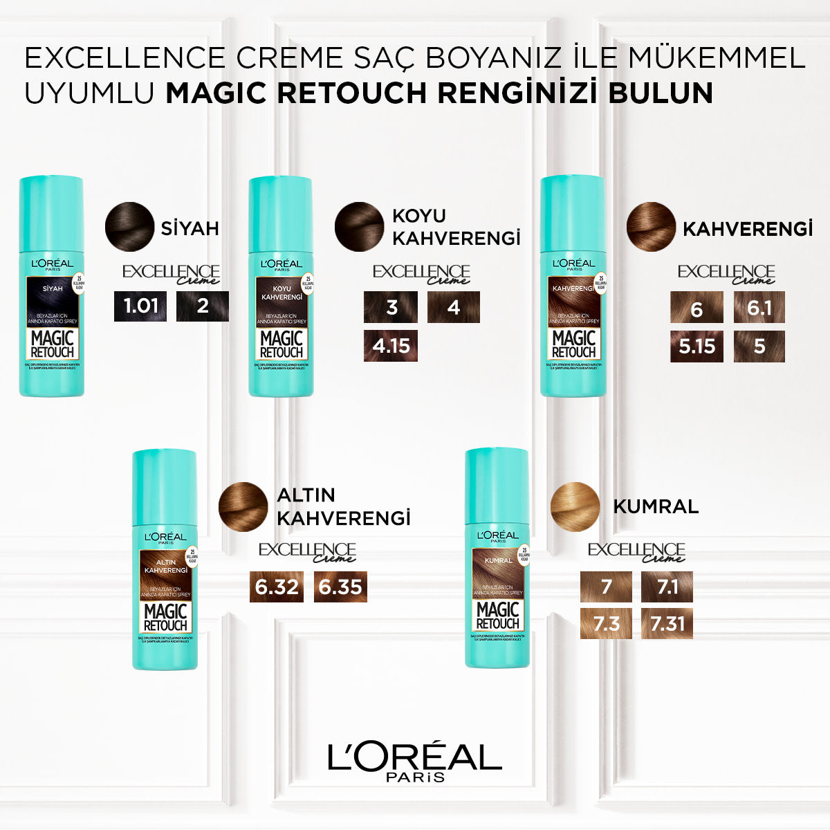 Magic Retouch Beyaz Saçlar İçin Kapatıcı Koyu Kahverengi Saç Spreyi 75 Ml