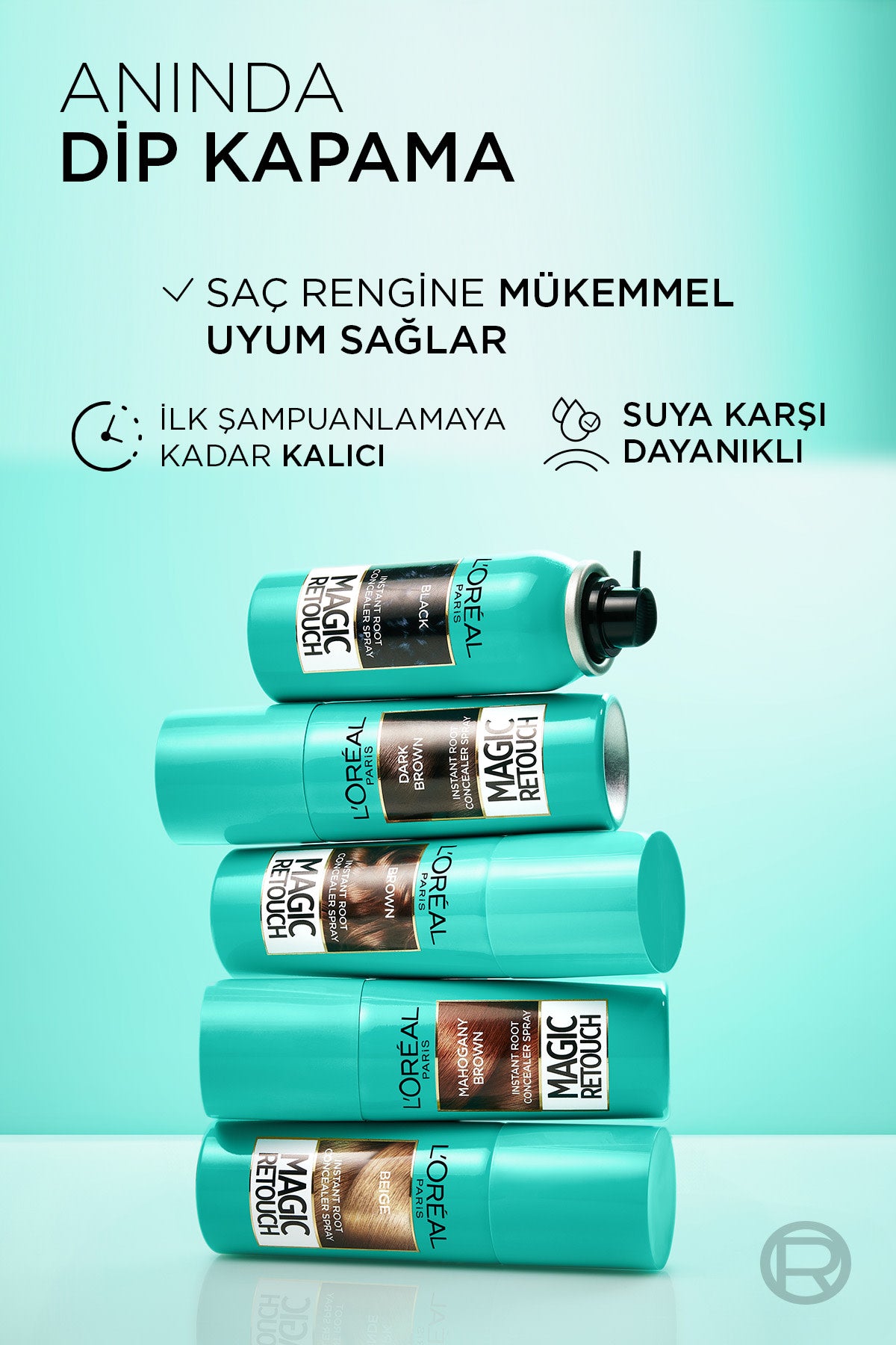 Magic Retouch Beyaz Saçlar İçin Kapatıcı Siyah Saç Spreyi 75 Ml