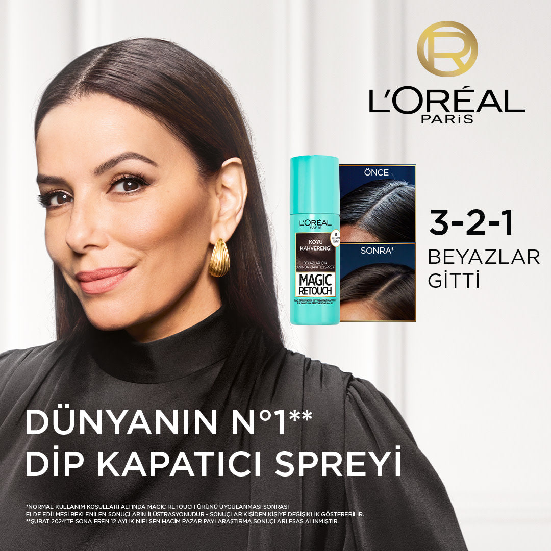 Magic Retouch Beyaz Saçlar İçin Kapatıcı Siyah Saç Spreyi 75 Ml