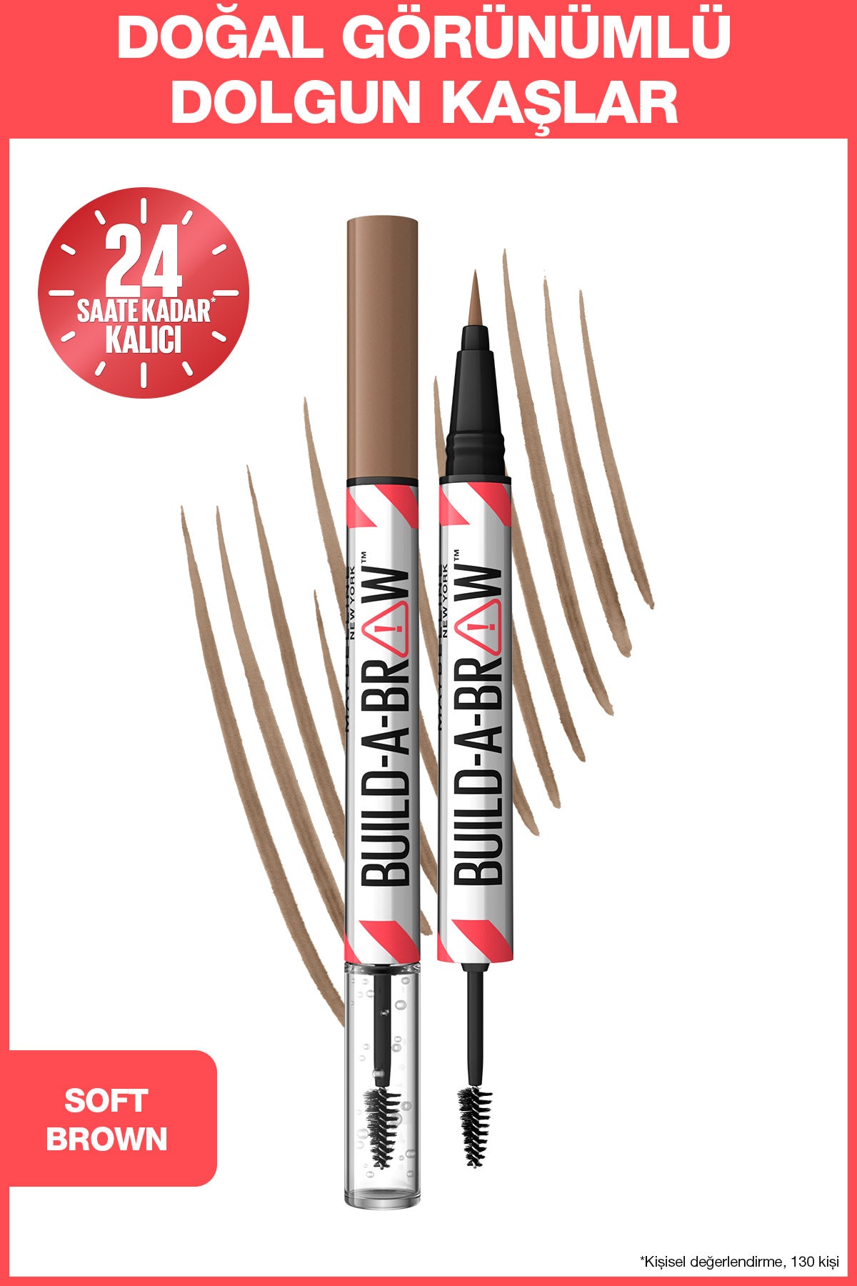 Maybelline New York Build a Brow 2in1 Kaş Kalemi ve Jeli Soft Brown