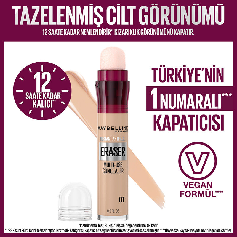 Maybelline New York Instant Anti Age Eraser Kapatıcı - 01 Light