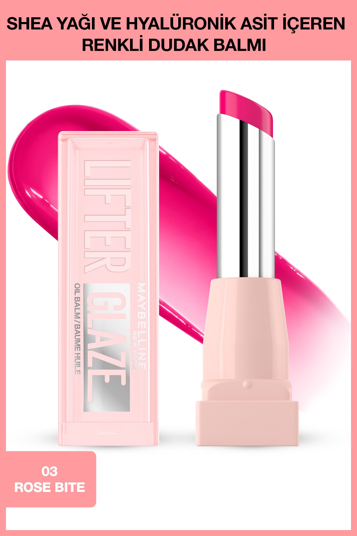 Maybelline New York Lifter Glaze Renkli Dudak Balmı - 03 Rose Bite