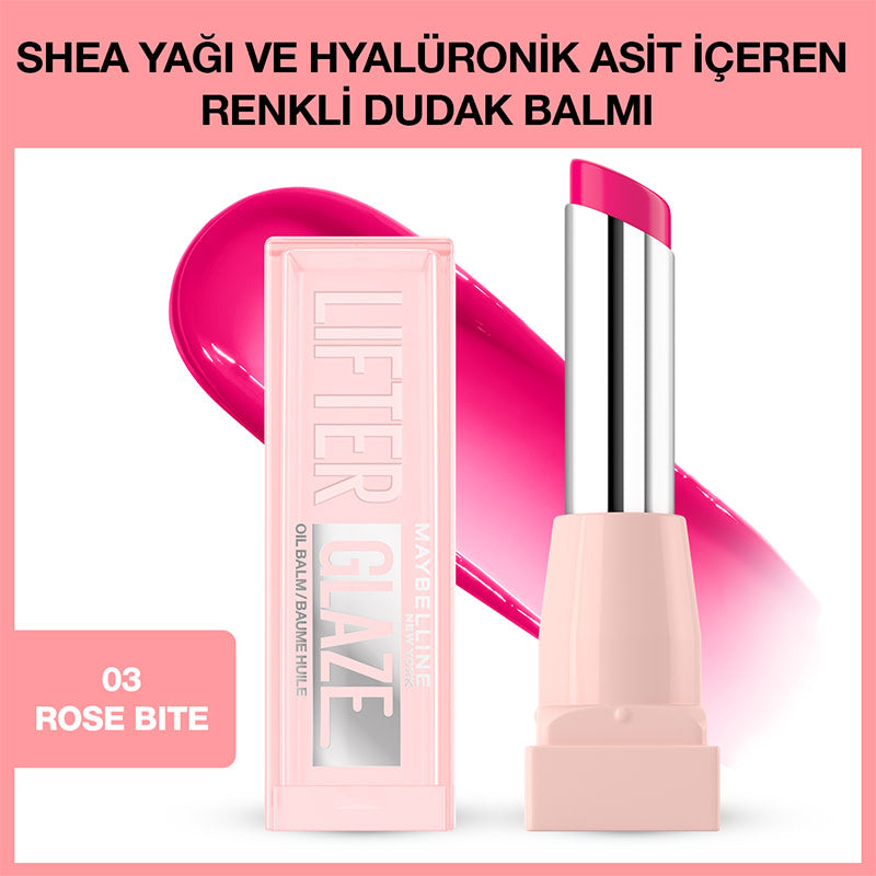 Maybelline New York Lifter Glaze Renkli Dudak Balmı - 03 Rose Bite