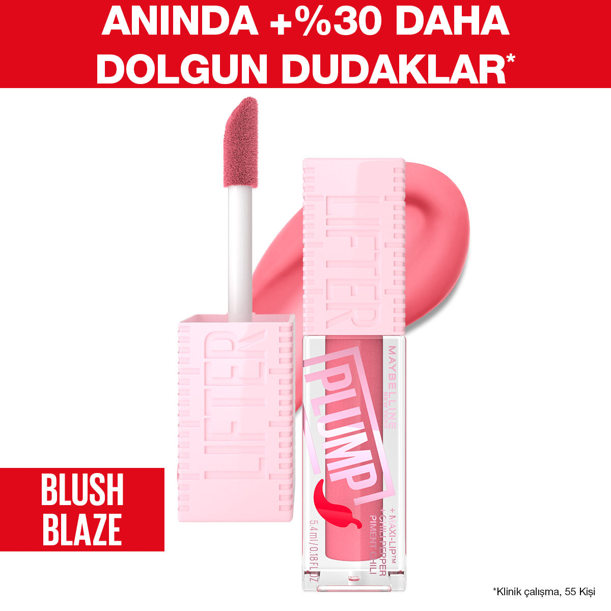 Maybelline New York Lifter Plump Dudak Parlatıcısı- 001 Blush Blaze