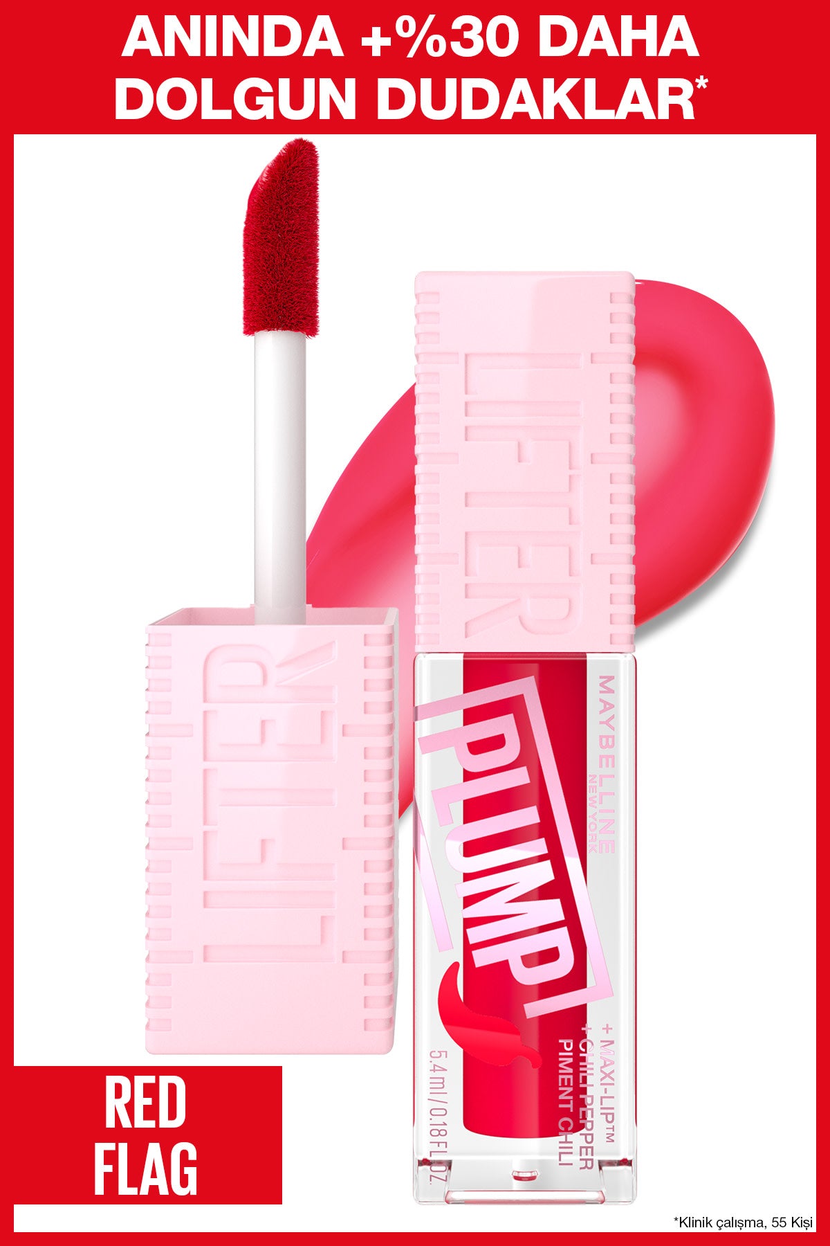 Maybelline New York Lifter Plump Dudak Parlatıcısı- 004 Red Flag