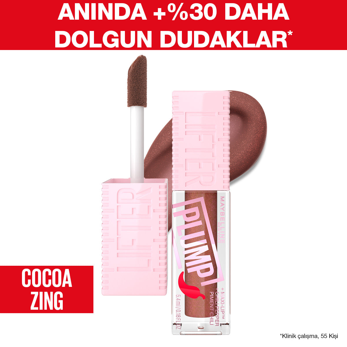 Maybelline New York Lifter Plump Dudak Parlatıcısı- 007 Cocoa Zing
