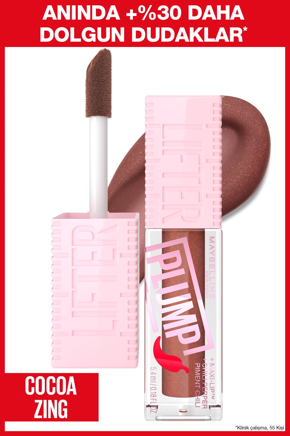 Maybelline New York Lifter Plump Dudak Parlatıcısı- 007 Cocoa Zing
