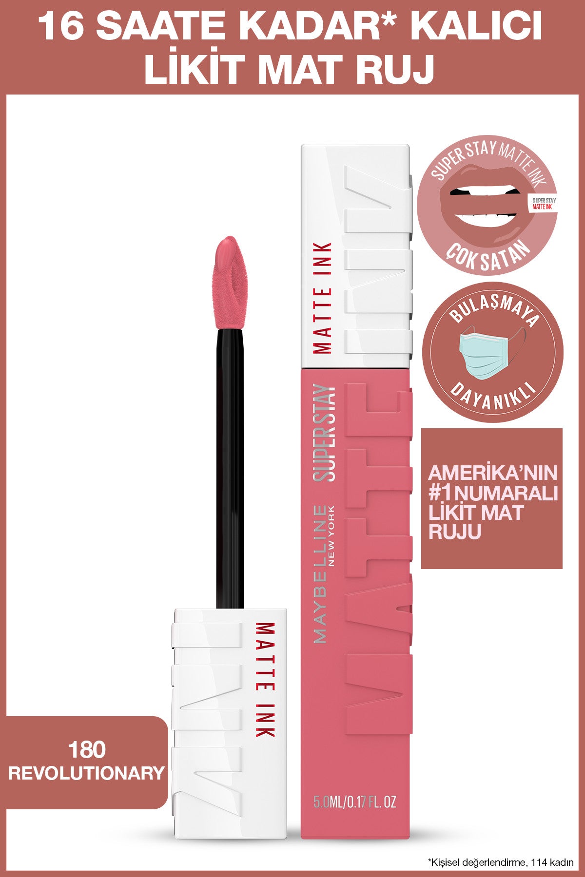 Maybelline New York Super Stay Matte Ink Likit Mat Ruj - 180 Revolutionary - Pembe