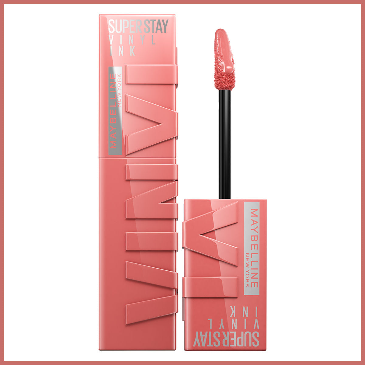 Maybelline New York Super Stay Vinyl Ink Uzun Süre Kalıcı Likit Parlak Ruj 100 Charmed