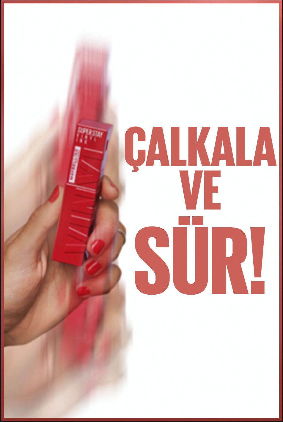 Maybelline New York Super Stay Vinyl Ink Uzun Süre Kalıcı Likit Parlak Ruj 115 Peppy