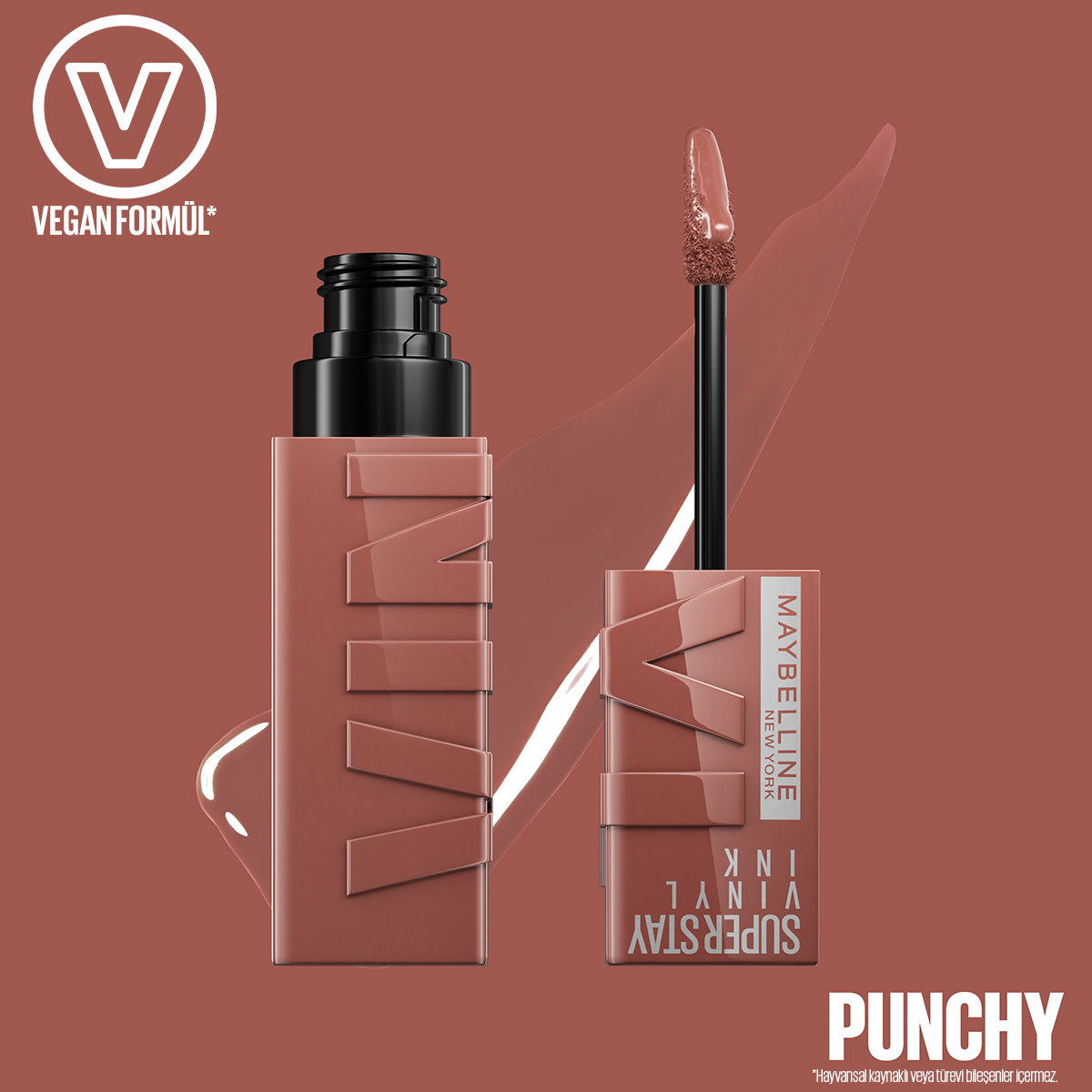 Maybelline New York Super Stay Vinyl Ink Uzun Süre Kalıcı Likit Parlak Ruj 120 Punchy