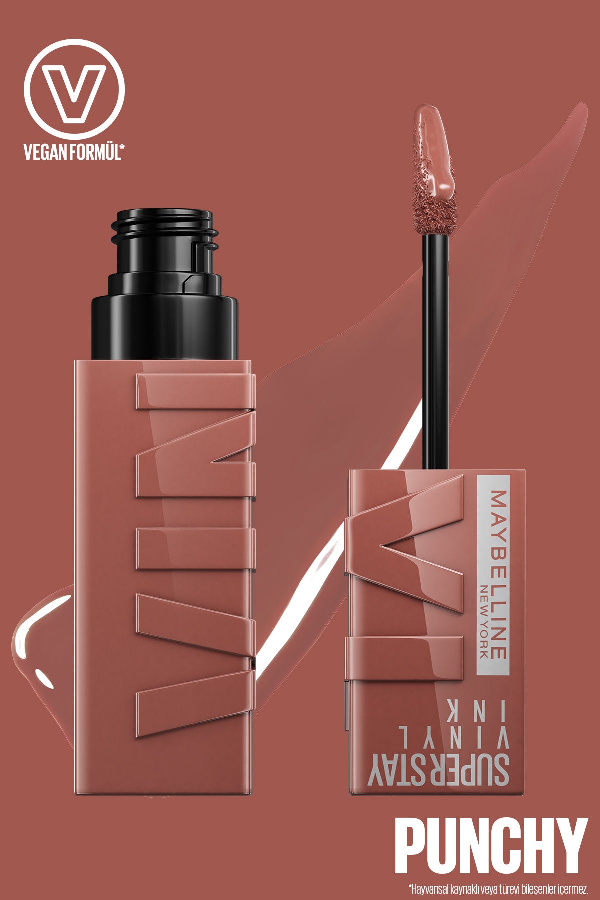 Maybelline New York Super Stay Vinyl Ink Uzun Süre Kalıcı Likit Parlak Ruj 120 Punchy