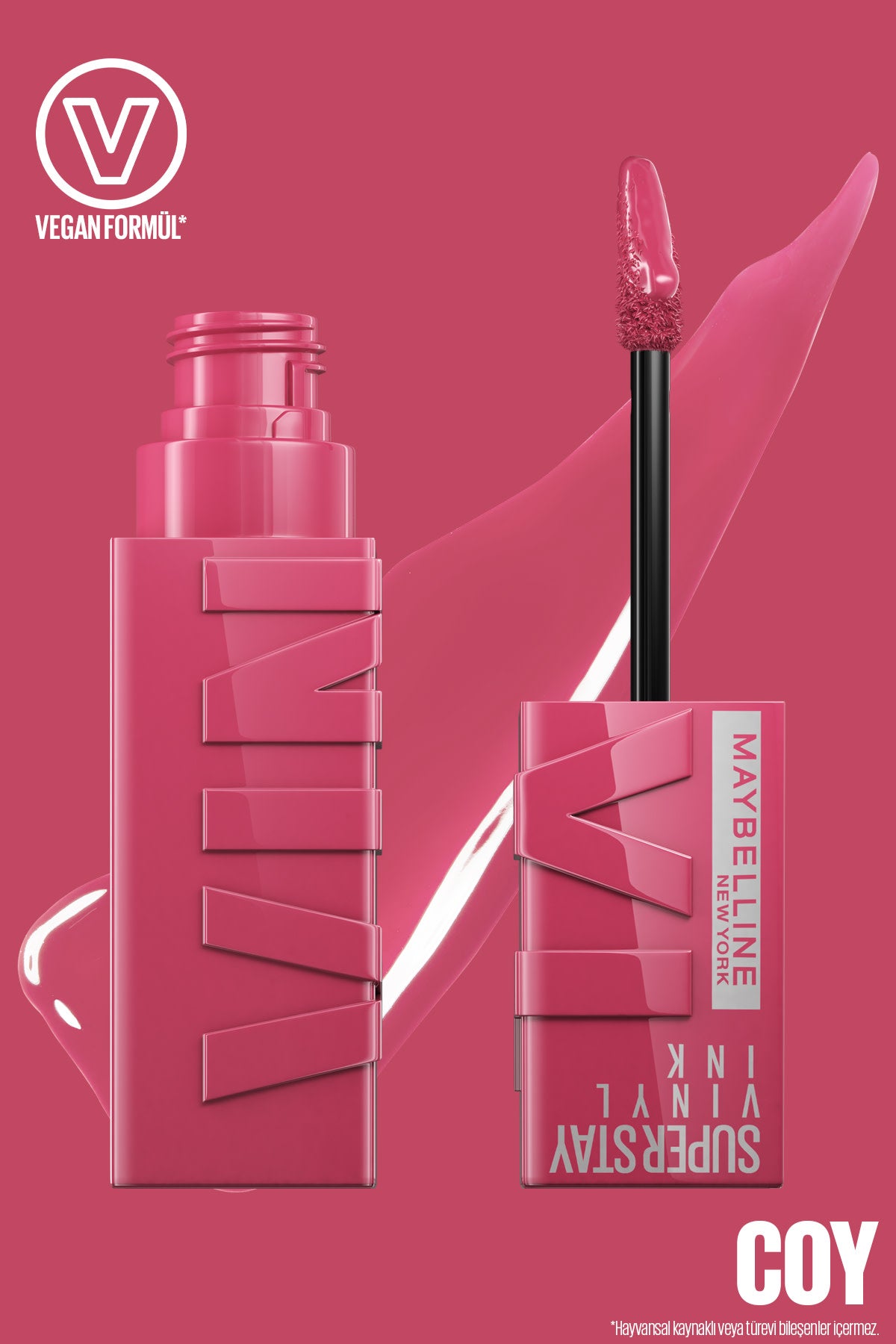 Maybelline New York Super Stay Vinyl Ink Uzun Süre Kalıcı Likit Parlak Ruj 20 Coy