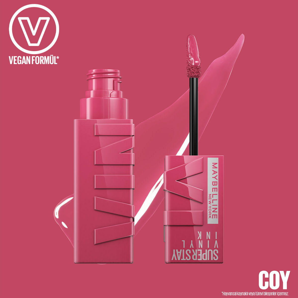 Maybelline New York Super Stay Vinyl Ink Uzun Süre Kalıcı Likit Parlak Ruj 20 Coy