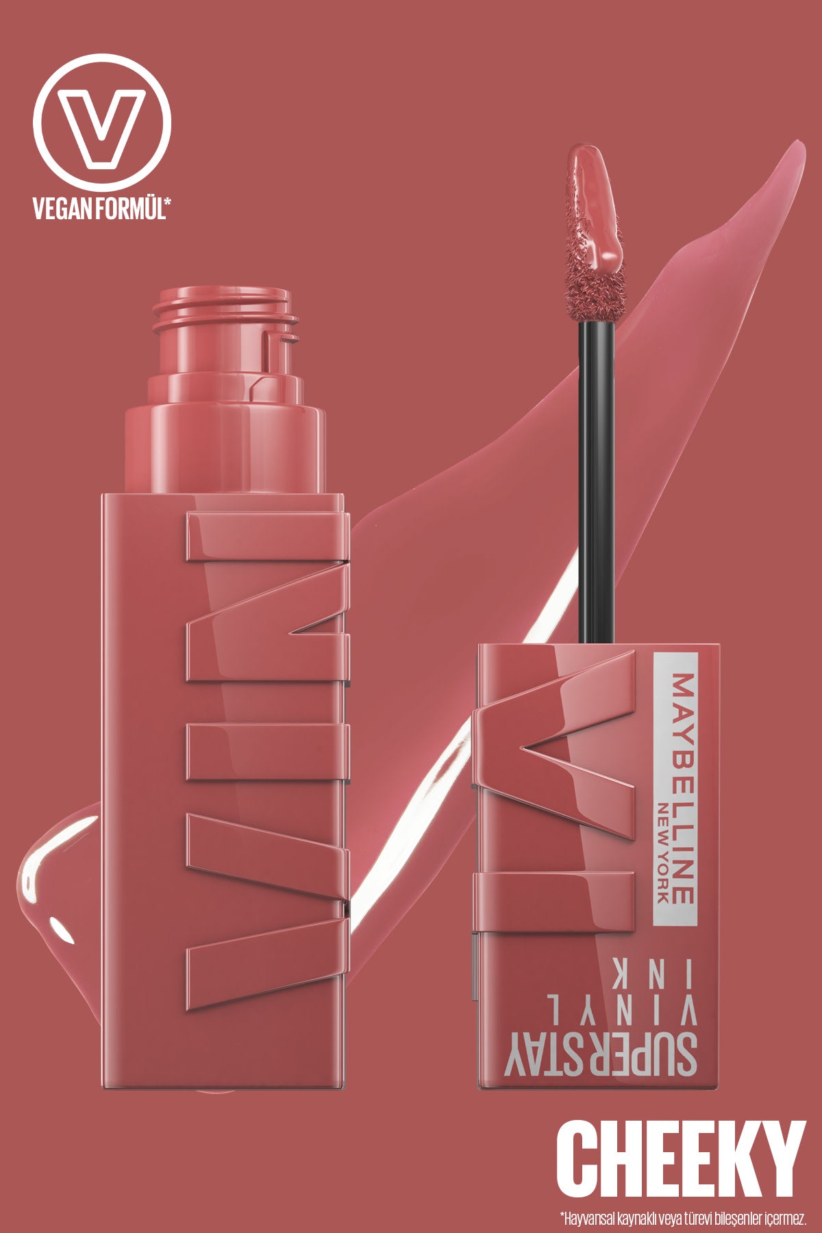 Maybelline New York Super Stay Vinyl Ink Uzun Süre Kalıcı Likit Parlak Ruj 35 Cheeky