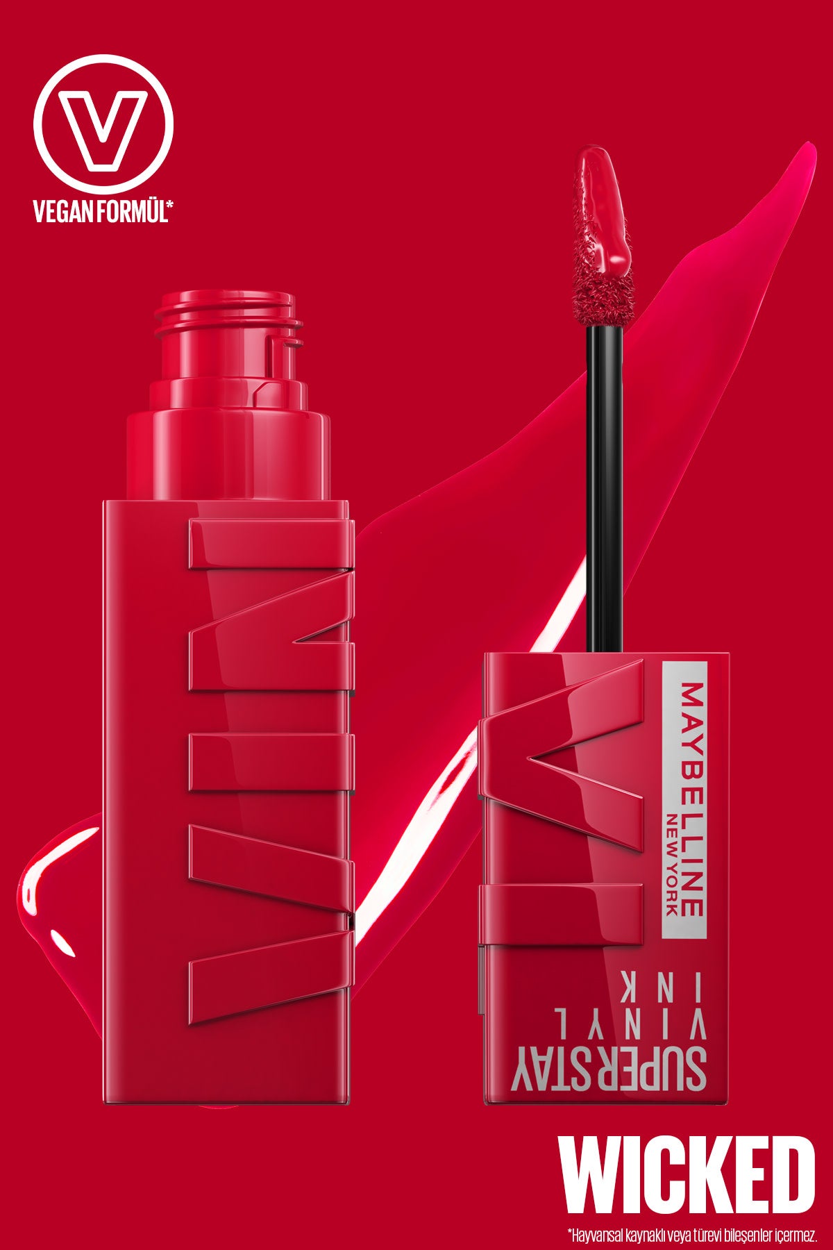 Maybelline New York Super Stay Vinyl Ink Uzun Süre Kalıcı Likit Parlak Ruj 50 Wicked