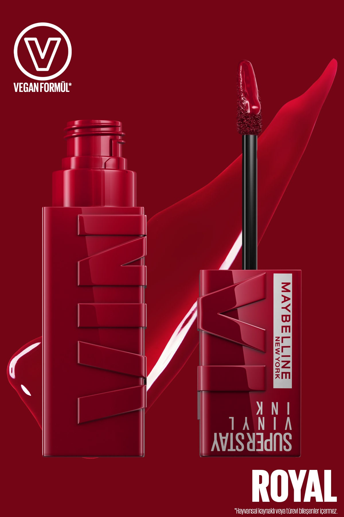 Maybelline New York Super Stay Vinyl Ink Uzun Süre Kalıcı Likit Parlak Ruj 55 Royal