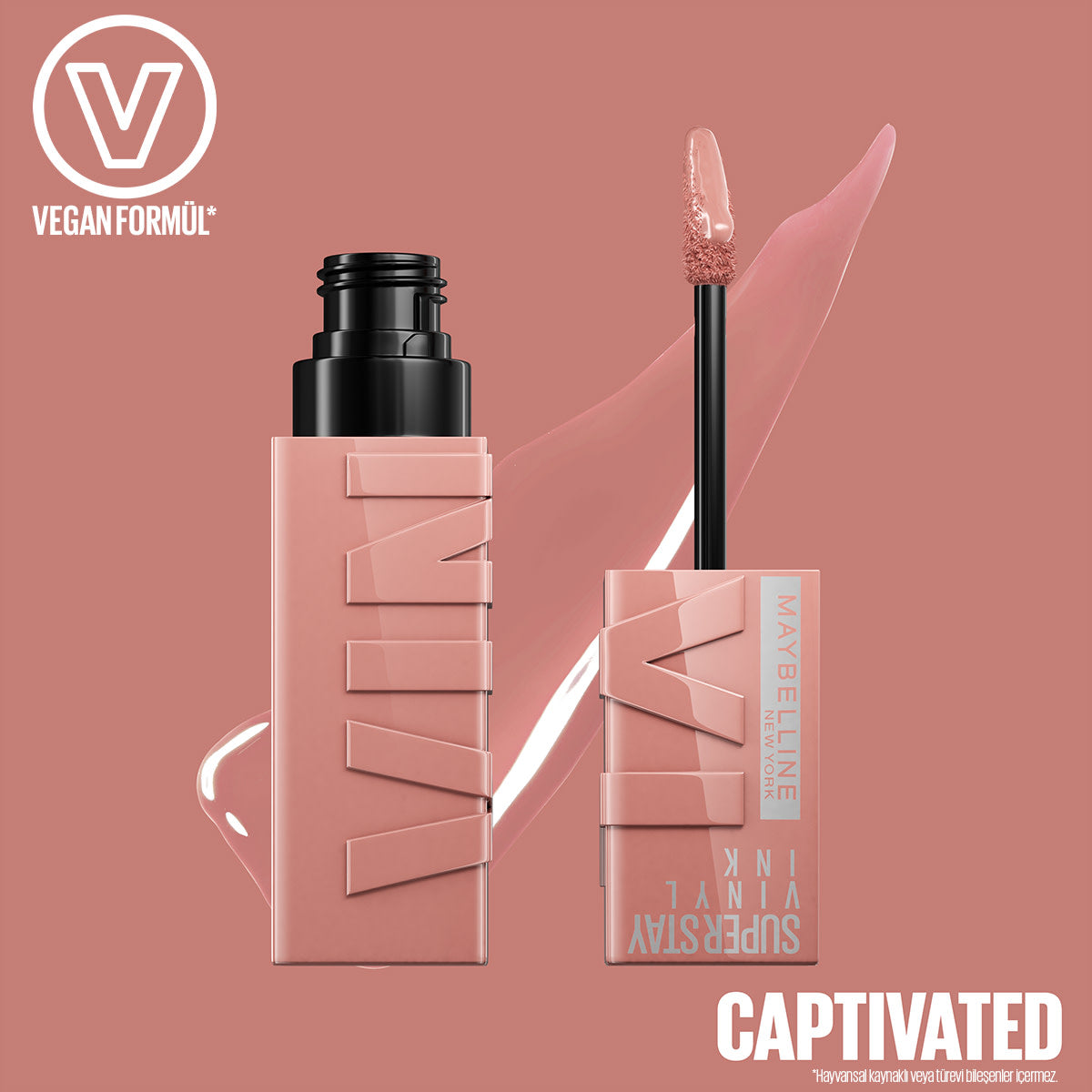 Maybelline New York Super Stay Vinyl Ink Uzun Süre Kalıcı Likit Parlak Ruj 95 Captivated