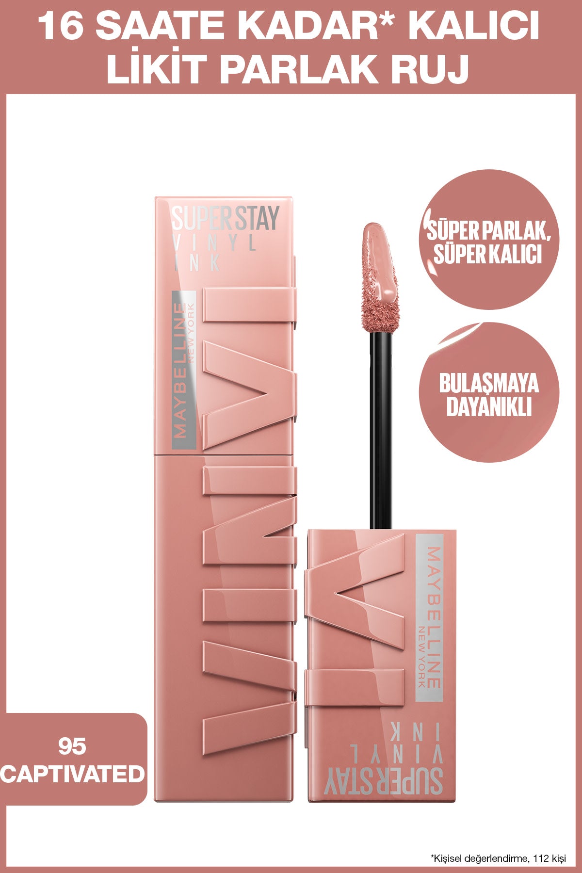 Maybelline New York Super Stay Vinyl Ink Uzun Süre Kalıcı Likit Parlak