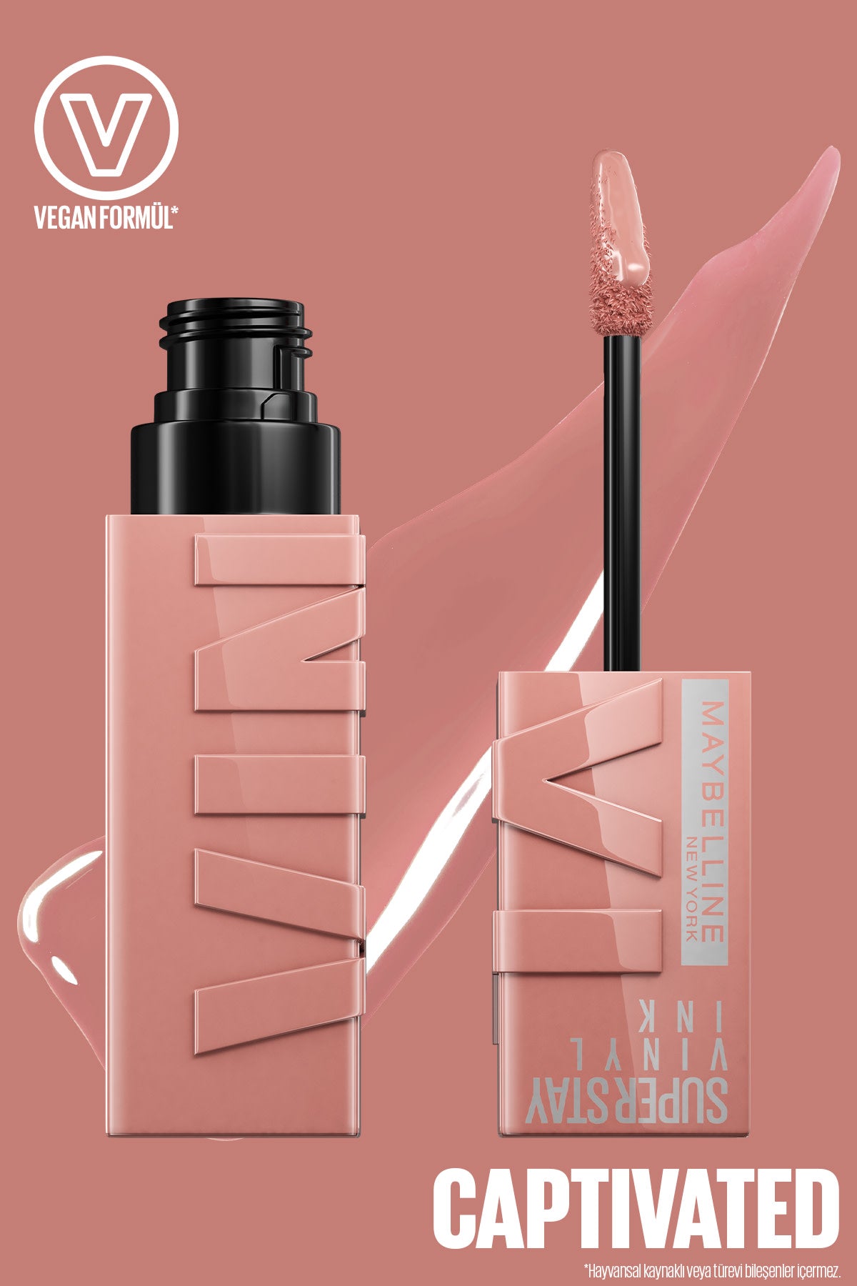 Maybelline New York Super Stay Vinyl Ink Uzun Süre Kalıcı Likit Parlak Ruj 95 Captivated
