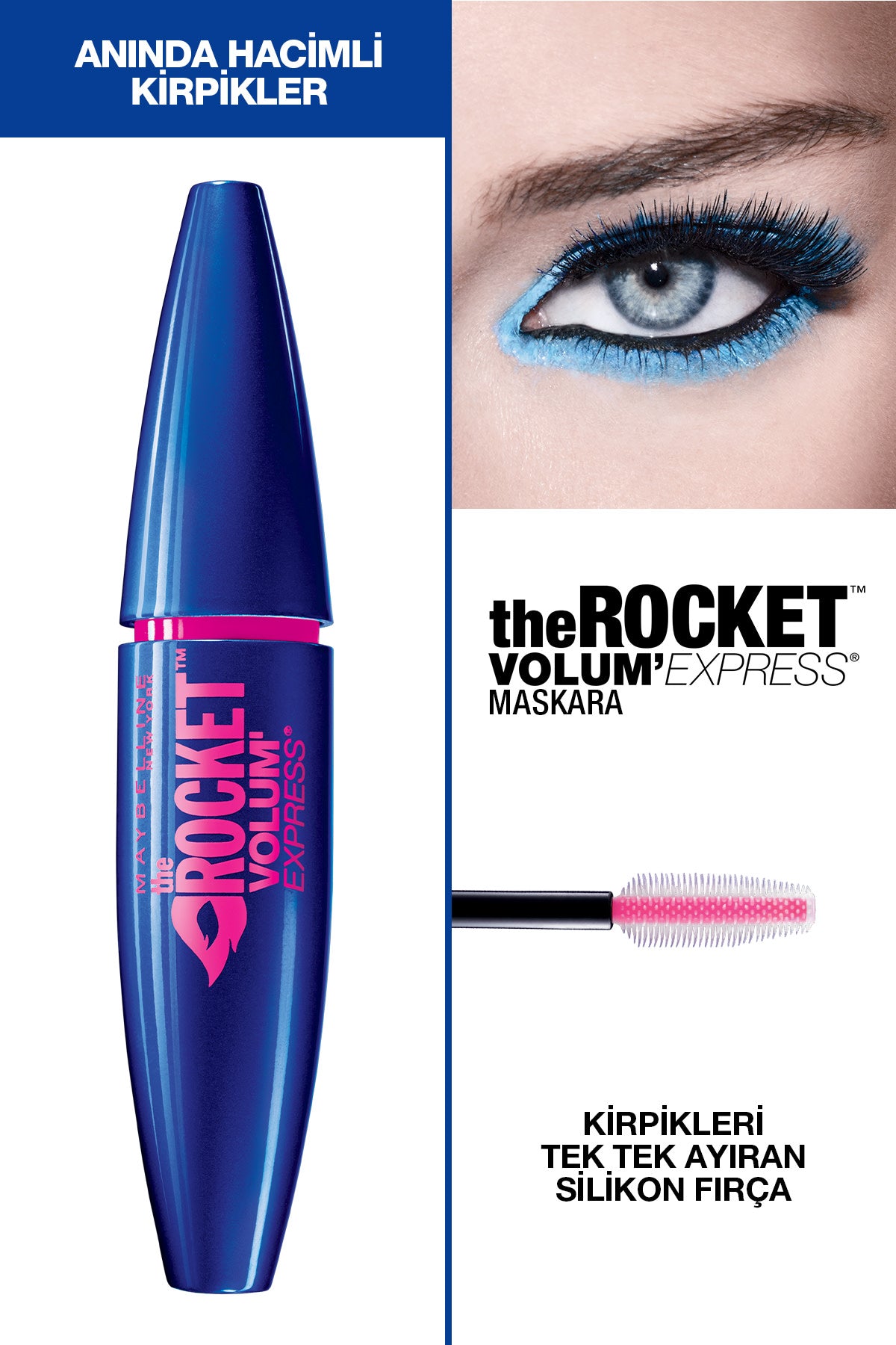 Maybelline New York Volum' Express Rocket Ekstra Siyah Maskara