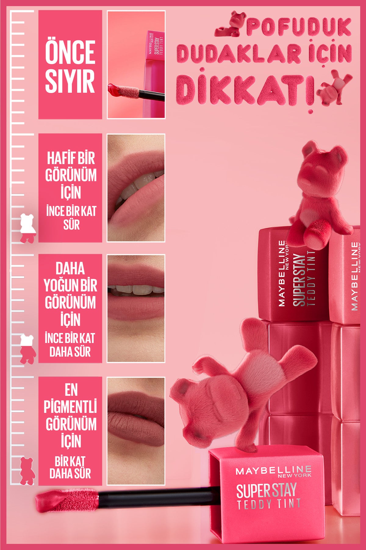 Maybelline Super Stay Teddy Tint Uzun Süre Kalıcı Likit Mat Tint 40 Petalcore