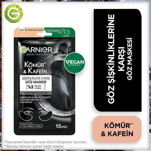 Garnier Göz Şişkinliklerine Karşı Kömür&Kafein Göz Maskesi