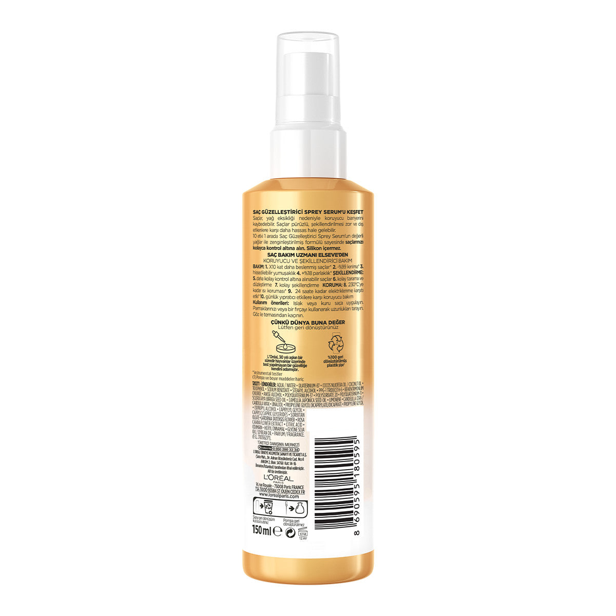 Mucizevi Yağ 10 Etki 1 Arada Saç Güzelleştirici Sprey Serum 150ml