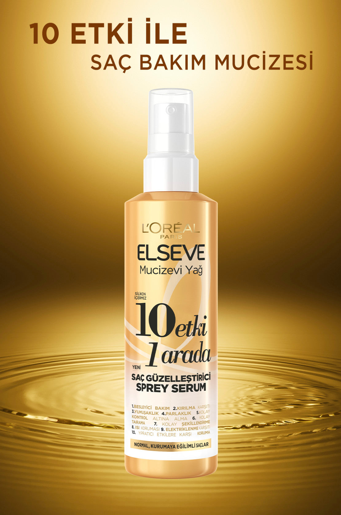 Mucizevi Yağ 10 Etki 1 Arada Saç Güzelleştirici Sprey Serum 150ml