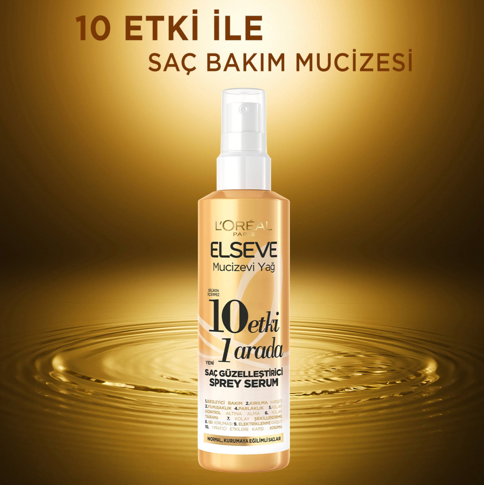 Mucizevi Yağ 10 Etki 1 Arada Saç Güzelleştirici Sprey Serum 150ml