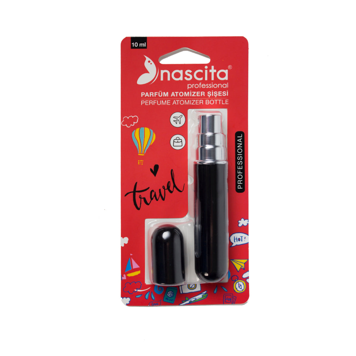 Nascita Siyah Parfüm Atomizeri 10 ml Seyahat Boy NASSISE0017BL