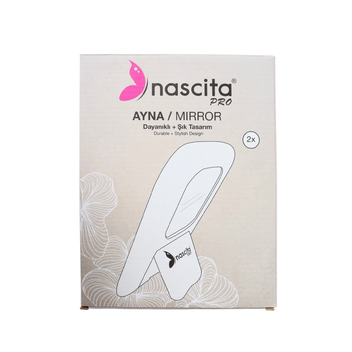 Nascita Pembe Büyüteçli 20x15 Cm Masa Üstü Makyaj Aynası NASAYNA00046