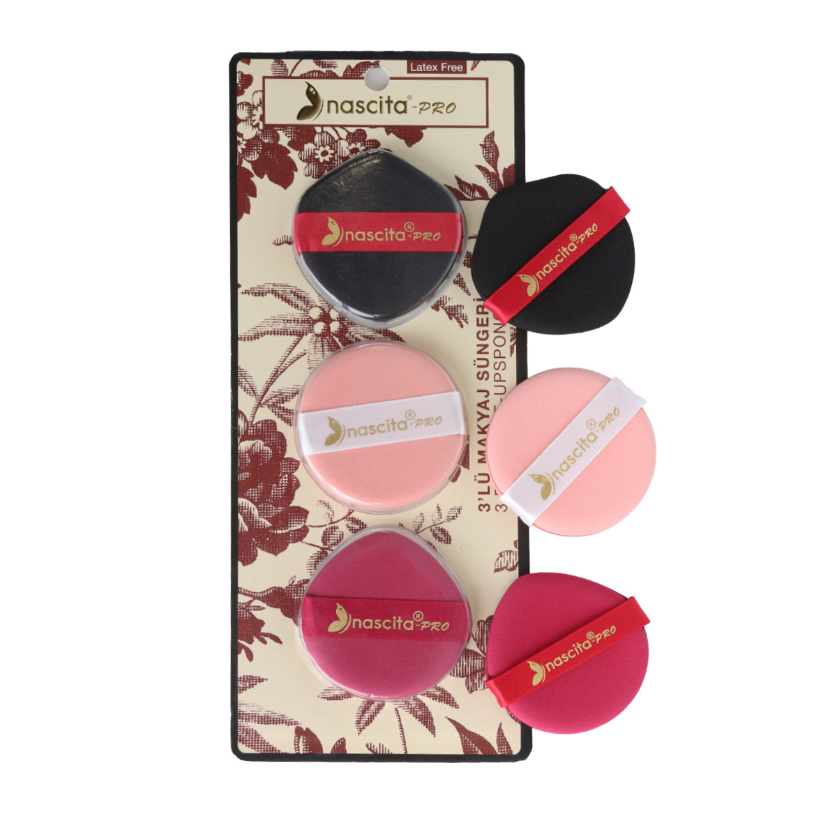 Nascita 3'lü Latex- Free Makyaj Süngeri Seti NASYUZFS0146