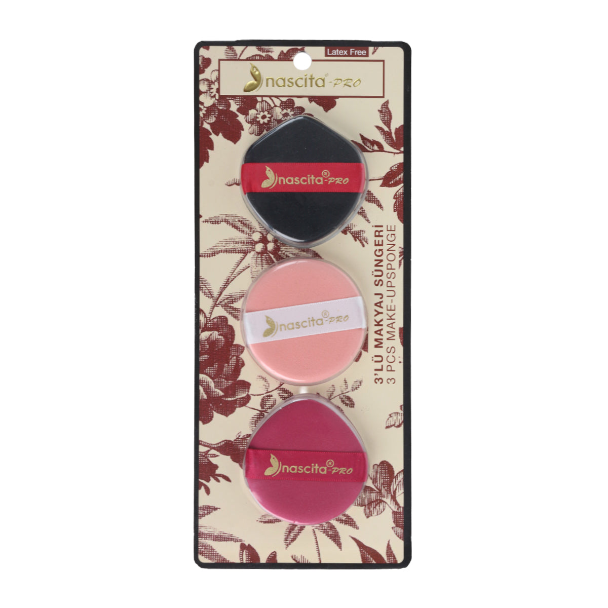 Nascita 3'lü Latex- Free Makyaj Süngeri Seti NASYUZFS0146