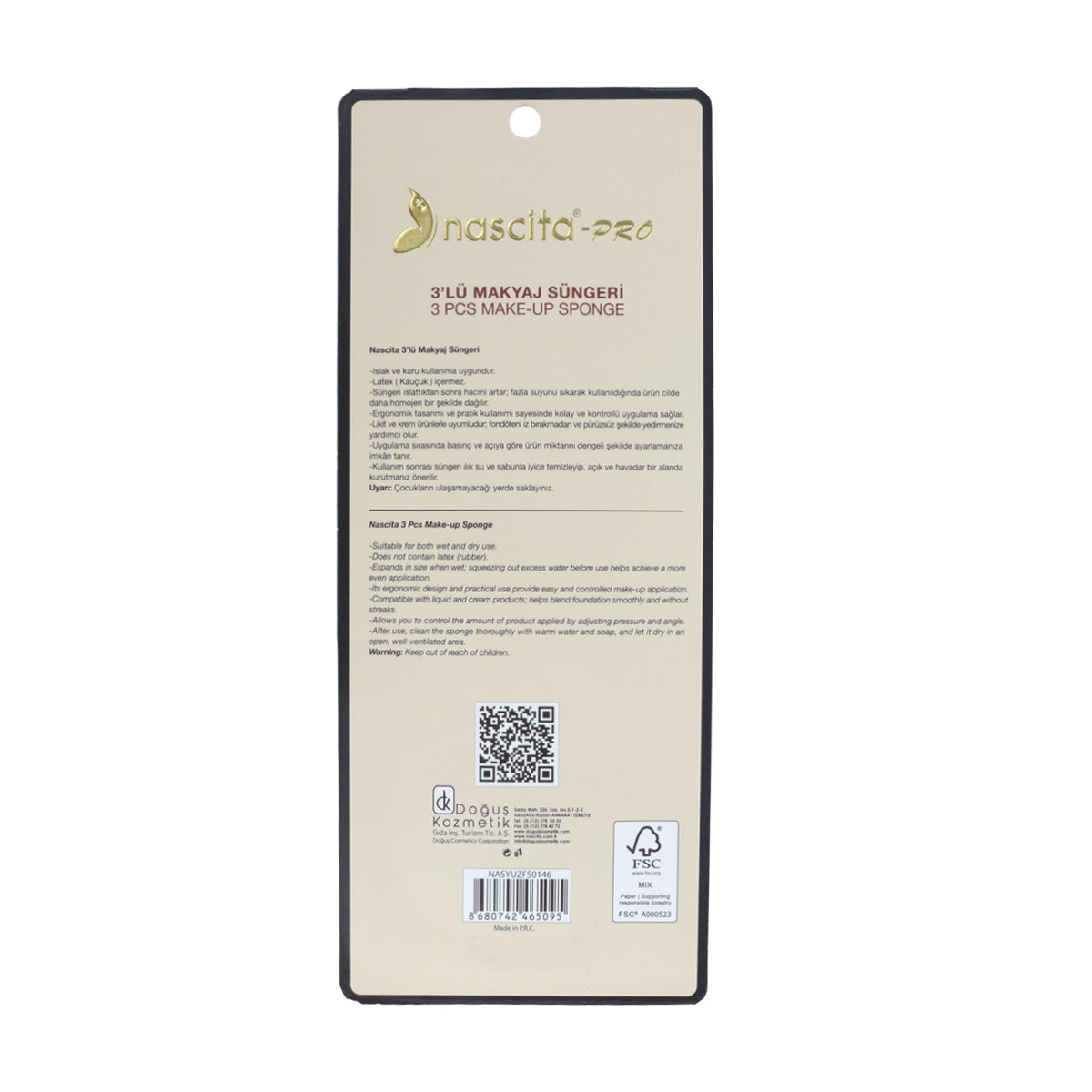 Nascita 3'lü Latex- Free Makyaj Süngeri Seti NASYUZFS0146