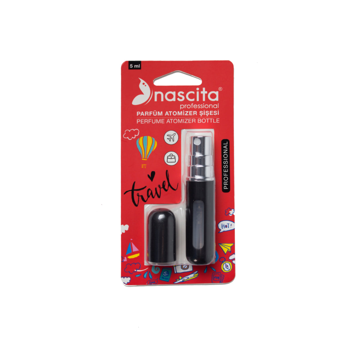 Nascita Siyah Parfüm Atomizeri 5 ml Seyahat Boy NASSISE0016BL