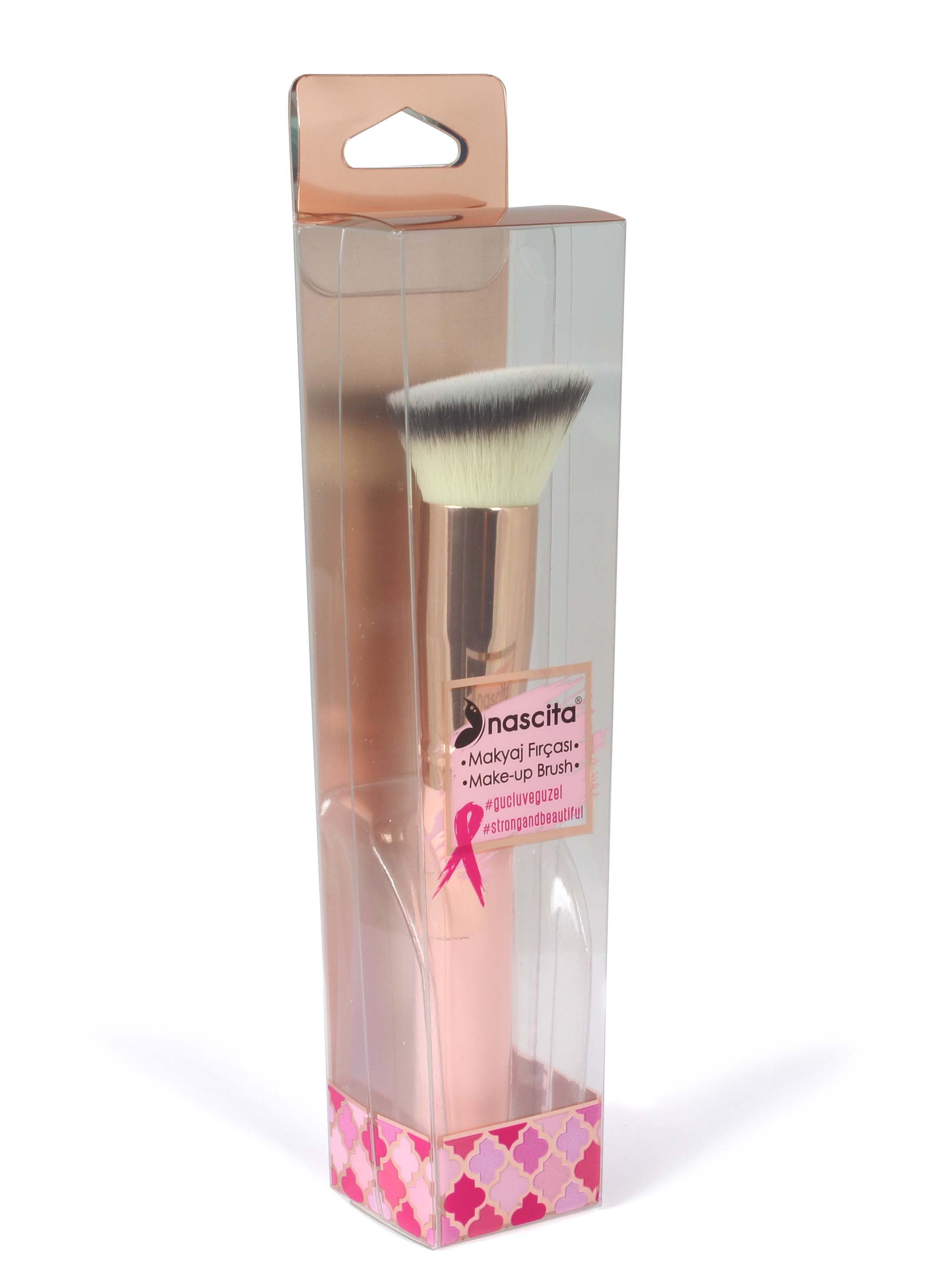 Nascita Açılı Kabuki Fondöten Makyaj Fırçası Pembe NASBRUSH0166