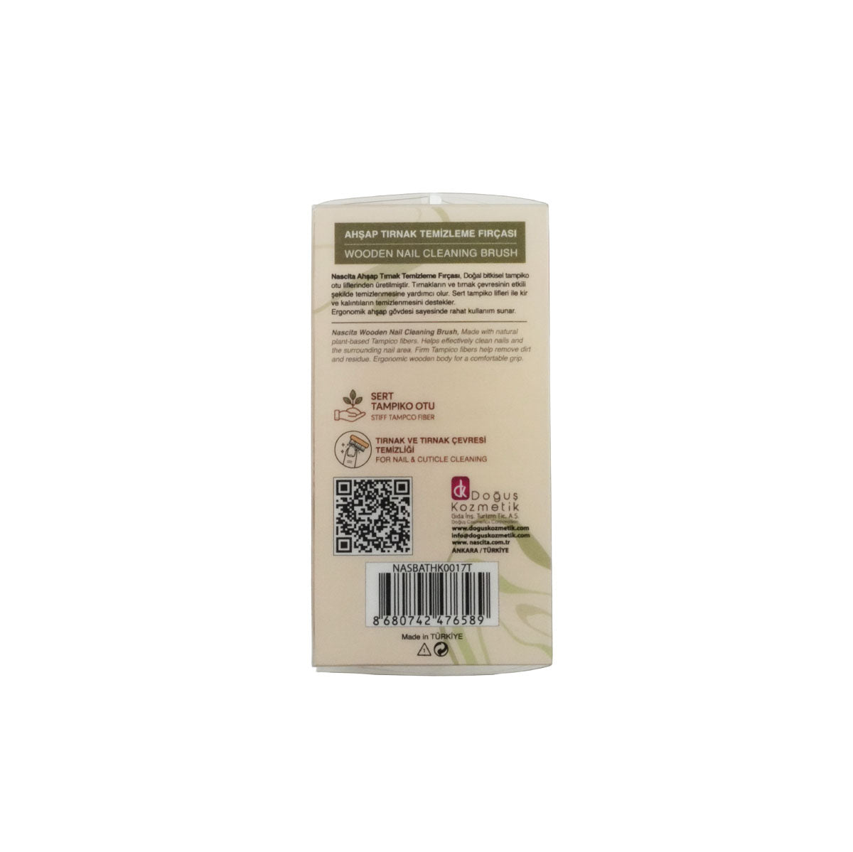 Nascita Ahşap Tampiko Tırnak Temizleme Fırçası (8,5*4 CM) NASBATHK0017T