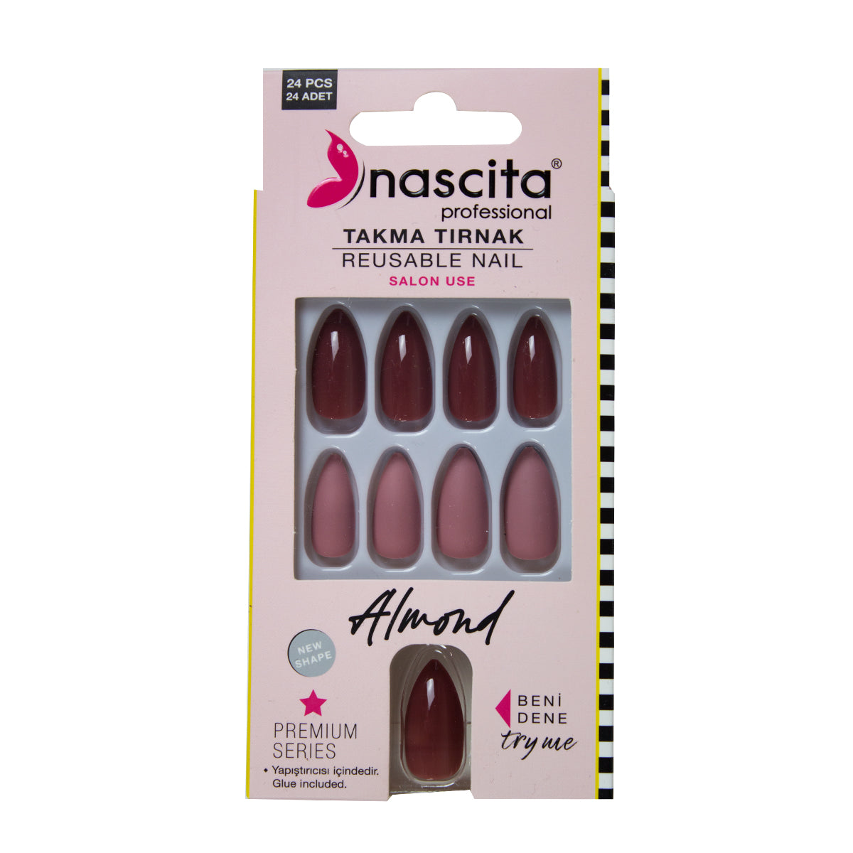 Nascita Almond Takma Tırnak Renkli 24’lü Set NASNAIL00151