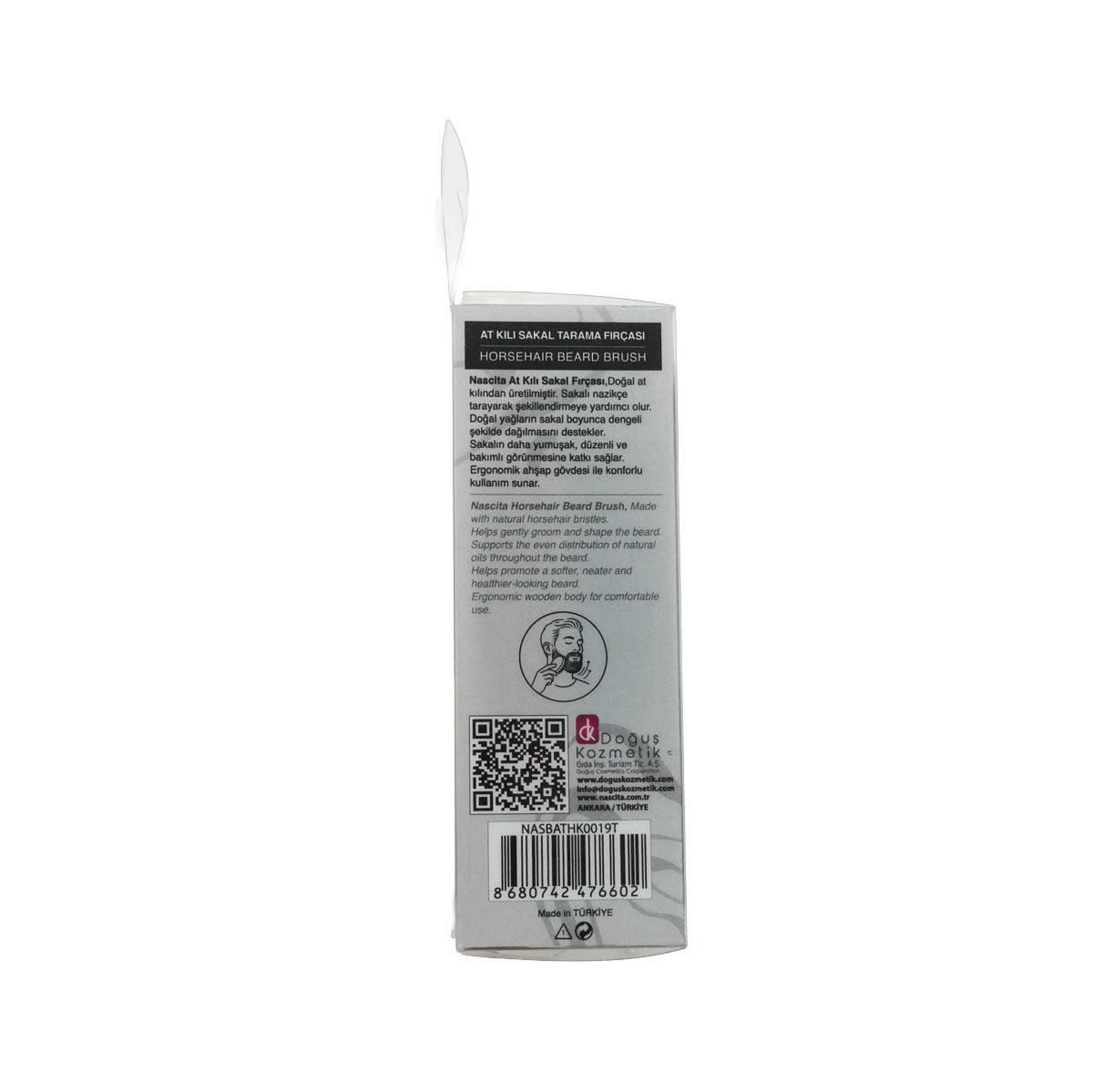 Nascita Doğal At Kılı Sakal Tarama Fırçası (9,5*4,5 CM) NASBATHK0019T