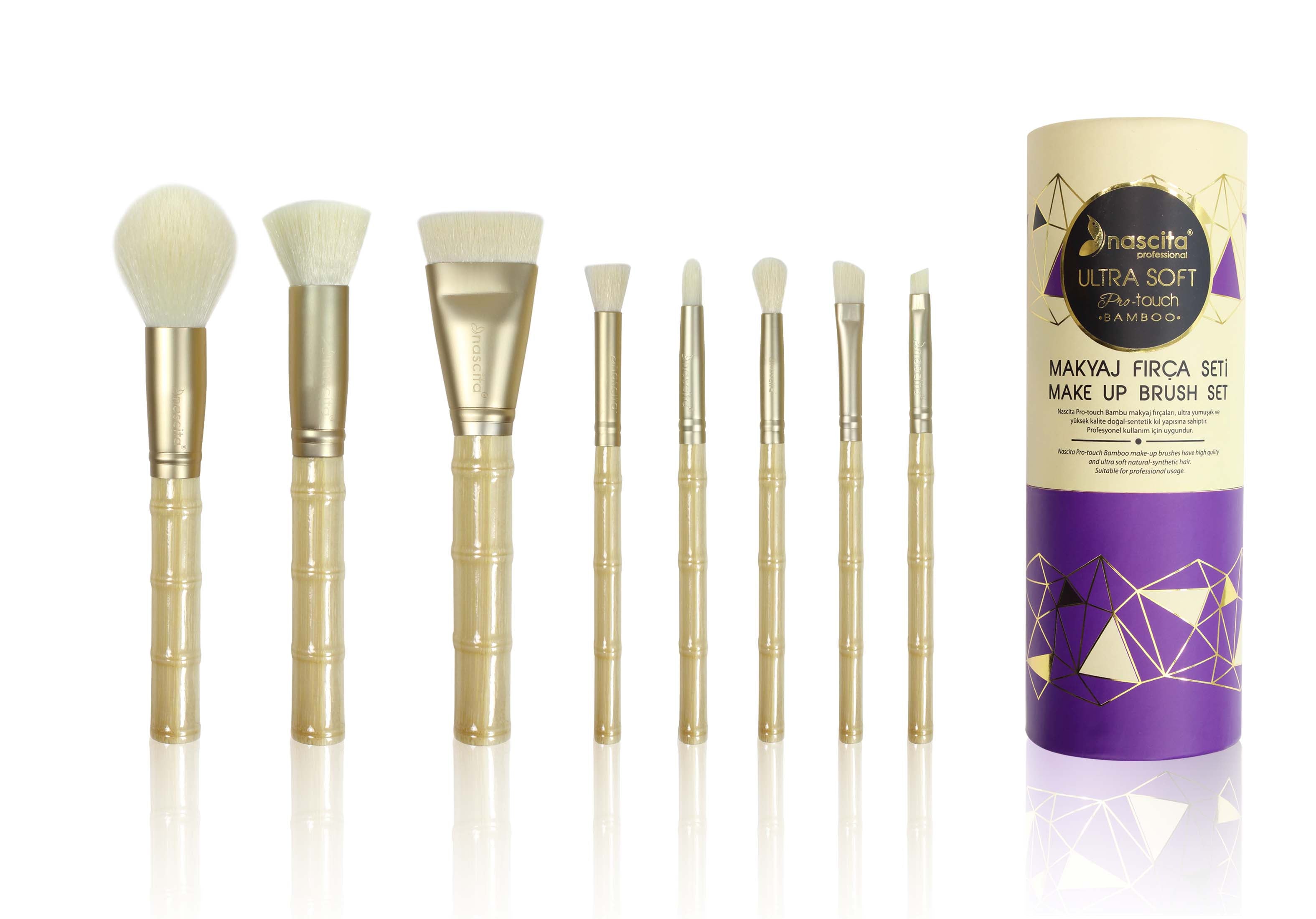 Nascita Bamboo Ultra Soft Makyaj Fırça Seti 8'li NASBRUSHKVZ03