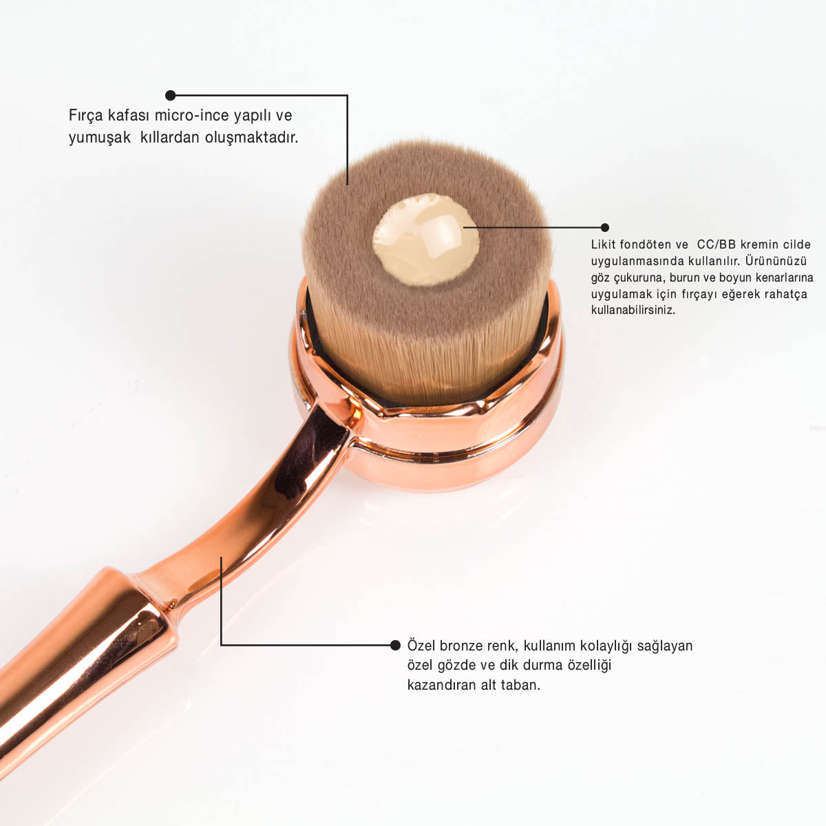 Nascita Bronzy Glow Delikli Fondöten Makyaj Fırçası NASBRUSH0231