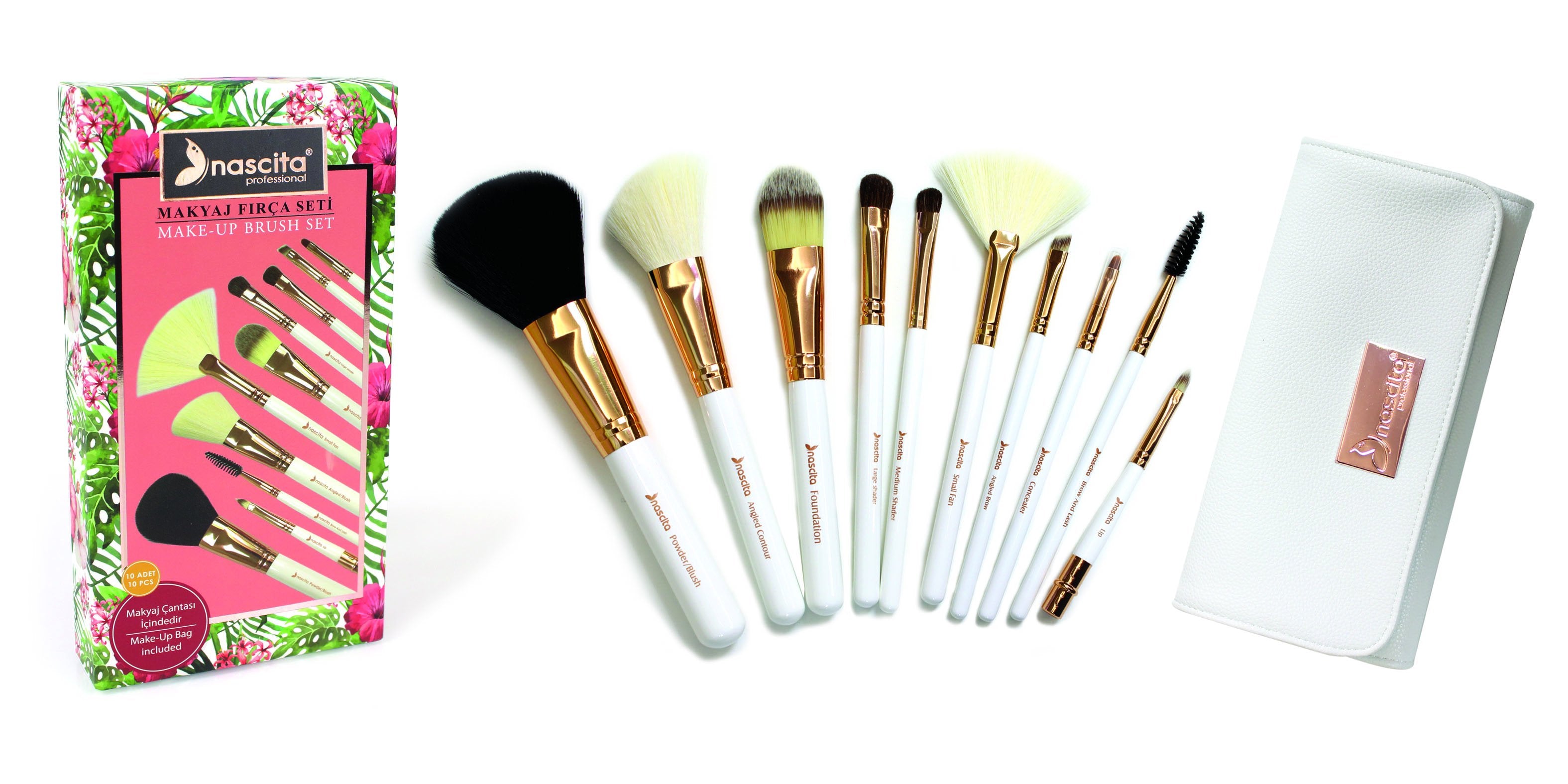 Nascita Beyaz Makyaj Fırça Seti 10'lu NASBRUSHSET16