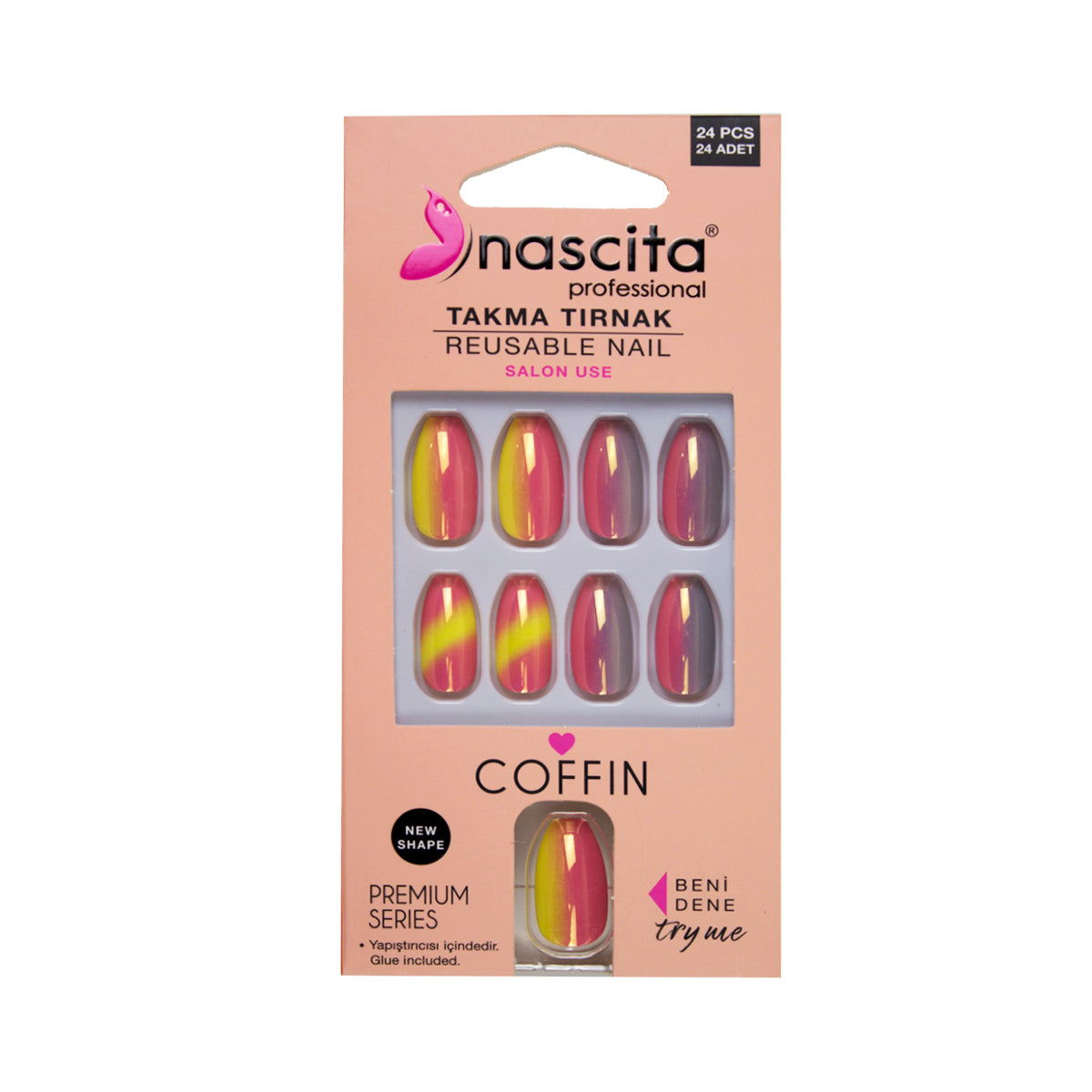 Nascita Coffin Takma Tırnak Renkli 24’lü Set NASNAIL00184