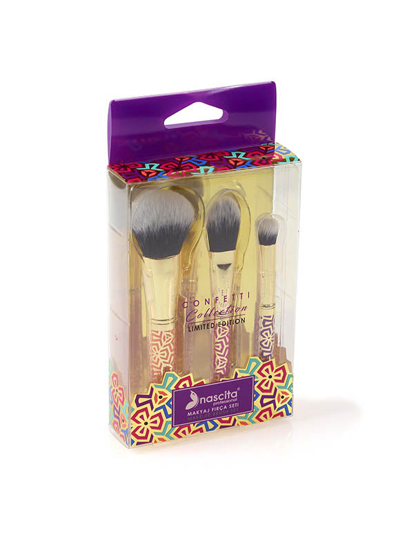 Nascita Confetti Makyaj Fırça Seti 3'lü NASBRUSHSET30