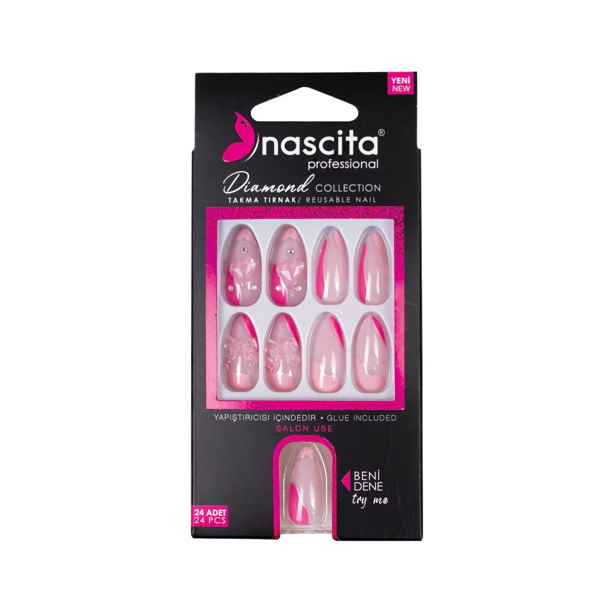 Nascita Diamond Taşlı Takma Tırnak 24'Lü Set NASNAIL00258